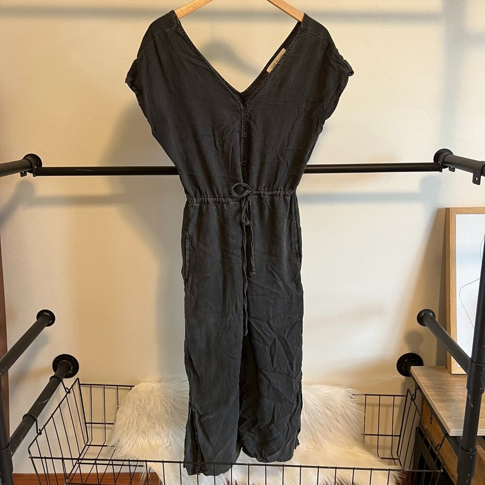 Anthropologie Cloth & Stone Linen Wide Leg Cropped Jumpsuit XS